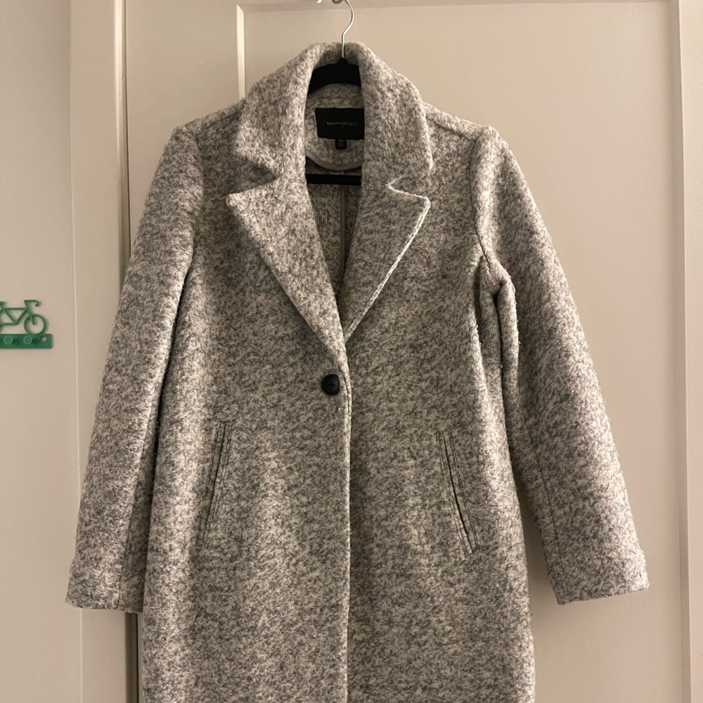 Heather gray pea coat from banana republic